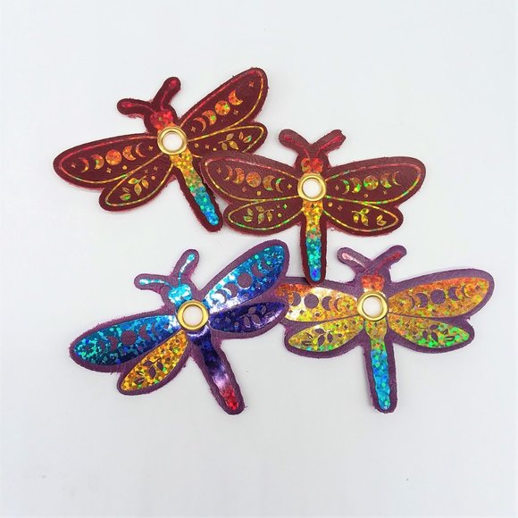 Roller Skate Dragonfly shoelace lock     dragonfly leather lace charm - Picture 8 of 8